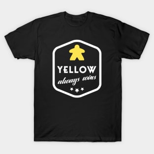 Yellow Always Wins Meeple Board Games Meeples and Roleplaying Addict - Tabletop RPG Vault T-Shirt